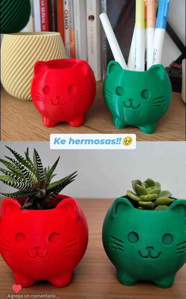 Macetas en forma de gatito para suculentas - Personalizables y adorables