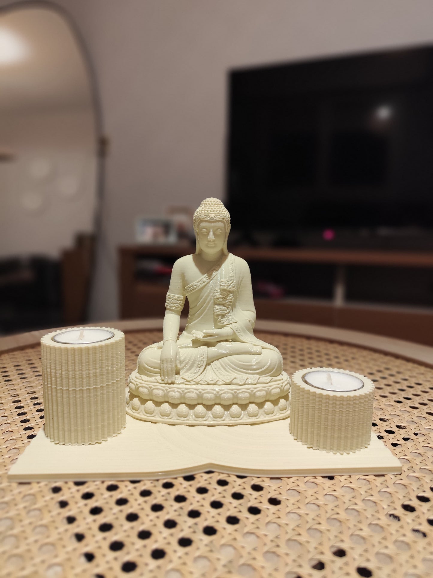 Set de Meditación con Buda y Portavelas - Decoración Personalizable