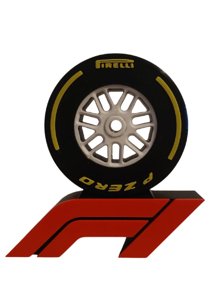 🏎️ Modelo de Neumático Fórmula 1 Pirelli con Base F1 🏁